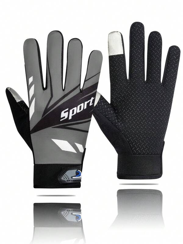 1 par de guantes finos para hombres antideslizantes para ciclismo/escalada/conducción, compatibles con pantalla táctil y térmicos