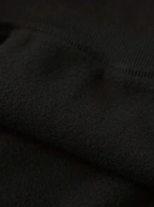 Capucha con estampado de panda con bolsillo de canguro con cordón con forro térmico - Negro - Ver 7