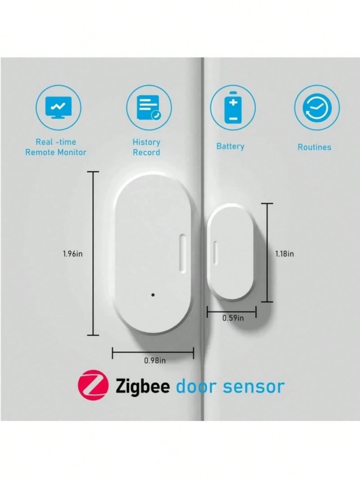 Tuya Zigbee Door Window Sensor Smart Anti-Tamper Button Wireless Home ...