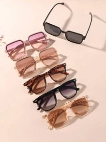 3pcs/6pcs Big Frame Fashionable Fashion Glasses For Teenagers, And Versatile - Multicolor - View 6