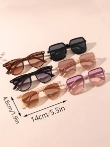3pcs/6pcs Big Frame Fashionable Fashion Glasses For Teenagers, And Versatile - Multicolor - View 10