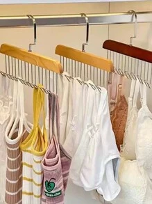 1 件多功能衣橱胸罩衣架、背心吊带衣架、家用节省空间衣架、带 8 个金属挂钩的木衣架、衣橱整理器和存储架，用于存放胸罩、背心、领带、围巾、皮带、内衣、节日礼物 - 彩色 - 查看 3