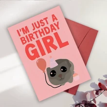 Carte de vœux amusante "Just A Birthday Girl" avec enveloppe - Parfait pour la famille, les amis et les collègues - Idéal pour les anniversaires, les fêtes et les célébrations de la rentrée scolaire