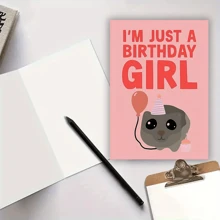 Carte de vœux amusante "Just A Birthday Girl" avec enveloppe - Parfait pour la famille, les amis et les collègues - Idéal pour les anniversaires, les fêtes et les célébrations de la rentrée scolaire