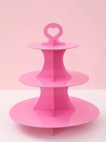 1pc Solid Color Paper Cake Stand, 3-Tier Paper Cupcake Display Rack, Cake Decorative Rack Set, Paper Cake Tray, Dessert Display Stand, Paper Cupcake Tower Dessert Rack, Home Decor, Kitchen & Dining Table Decor, Suitable For Birthday, Wedding, Bridal Shower, Baby Shower, Picnic And More Occasions. - Multicolor - View 8
