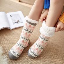 1Pair Women's Slipper Socks Non Slip Slipper Socks Non