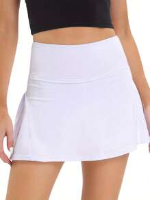 Women Tennis Yoga Skort High Waisted Workout Athletic Skirts With Pockets Shorts For Sports Golf Skirts Skorts - White - View 1