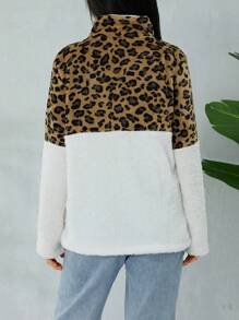 Hoodies For Women Camo Leopard Print Tops Pullover Hooded Sweatshirt Drawstring With Pocket - White - View 8