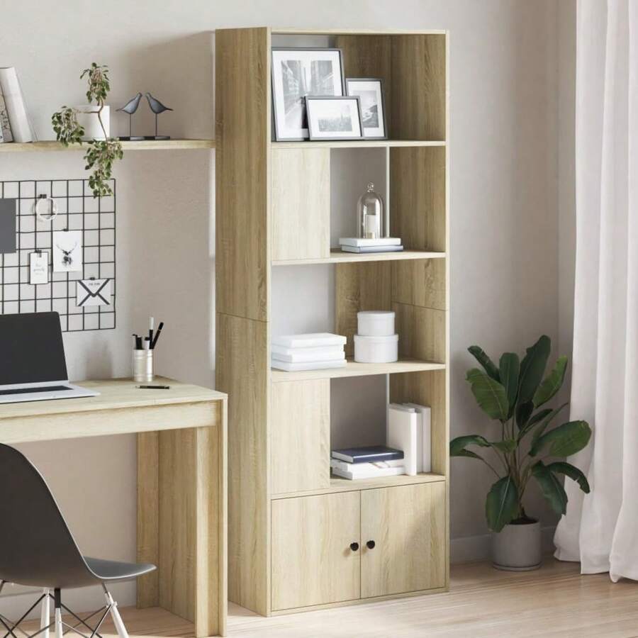 VidaXL Bookcase Sonoma Oak 70x36x189 Cm Wood Material