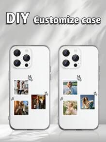 1 st. Aanpasbare zachte hoes compatibel met Apple iPhone 15,14,13,12,11 Pro Max, gepersonaliseerd fotolijstpatroon, helder met precisielensgat, beschermende telefoonhoes compatibel met iPhone 7Plus, 16, 16Pro