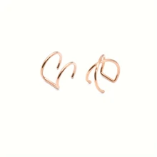 2pcs/Set Simple & Double Layer Clip-On Earrings, Couple Earring Accessories, Unisex Christmas, New Year, Valentine's Day Holiday Gift
