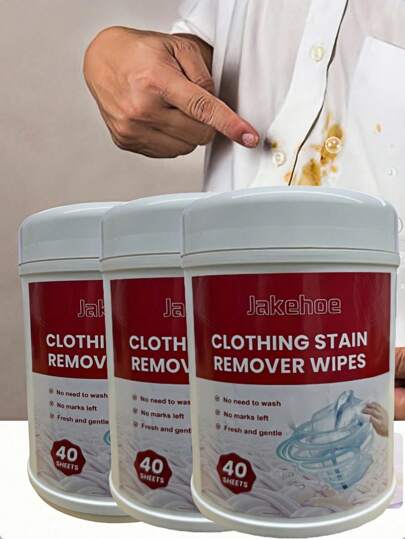 Jakehoe服裝去污濕巾,溫和清洗頑固污漬,持久香氣,美白和色彩保護