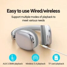 BT1632 Stylish Colorful Stretchable Headband HiFi Audio Gaming Sports Wireless Bluetooth Headphones With Microphone, Support TF Card Playback, 3.5mm Audio Input, Super Long Standby - Silver - View 4