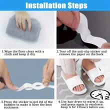 24pcs Clear Anti-Slip Strip Stickers For Bathroom Floor And Shower - Non-Slip Tape For Bathtub Floor - Easy To Apply And Remove - Prevents Slips And Falls, Bathroom Decor For Hotel