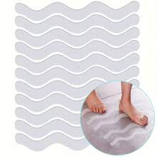 24pcs Clear Anti-Slip Strip Stickers For Bathroom Floor And Shower - Non-Slip Tape For Bathtub Floor - Easy To Apply And Remove - Prevents Slips And Falls, Bathroom Decor For Hotel