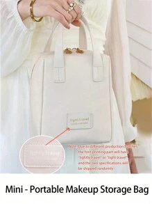 1 szt. przenośna kosmetyczka podróżna, duża pojemność wodoodporna kosmetyczka, może pomieścić szminki, palety cieni do powiek, pędzle do makijażu, pielęgnację skóry, puf, telefon, monety, drobne przedmioty. Nadaje się do domu, prezentów, wakacji, podróży służbowych, prezentów dla dziewczyny, walentynek, dnia matki, kobiet, świąt Bożego Narodzenia, święta Dziękczynienia, nowego roku