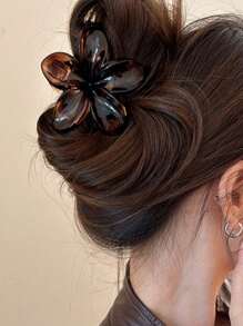 2pcs Set Acrylic Ombre Flower Design Large Hair Claw Clips, Elegant & Cute For Updos, Suitable For Daily Wear Hair Jaw Clip Hair Clamps Hair Clutch Hair Catcher Clip Fall Winter Hair Clip Hair Accessories For Women For Vacation Outfits Woman