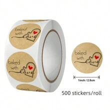 500pcs/Roll Baking Cake Handmade Labels, Pastry Food Festival Decoration Stickers Labels,School Supplies,Back To School