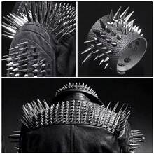 90sets Multiple Sizes Cone Spikes Screwback Studs Rivets Large Medium Small Metal Tree Spikes Studs For Punk Style Clothing Accessories DIY Craft Decoration (Silver) - Multicolor - View 6