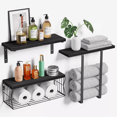 Estantes de baño sobre el inodoro con cesta de almacenamiento Decoración de habitación