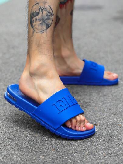 全新加大码男士软橡胶底防滑耐用气垫人字拖鞋（黑白款）