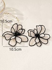 1 对全新优雅花朵设计多层 3D 面料耳环，甜美别致，个性化奢华耳环，适合女士情人节 - 花朵耳環 - 查看 3