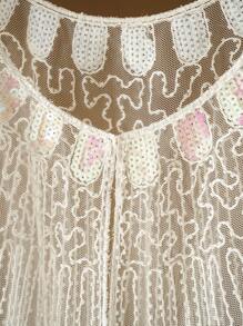 复古荷叶边披肩 - 精致的亮片珠绣装饰，经典披肩，盖茨比派对网眼罩裙配饰，优雅的晚装，非常适合正式活动和主题派对