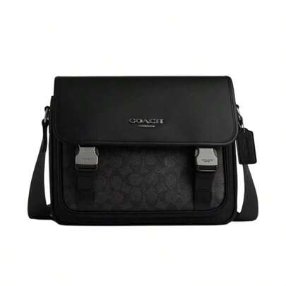 Men's PVC With Leather Shoulder Crossbody Bag CT716QBMI5