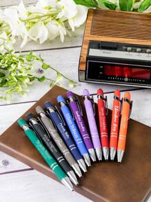 Customizable Text Logo Metallic Spray Ballpoint Pen, Aluminum Barrel, Super Fine Writing Pen With Capacitive Stylus Tip Back To School Reusable, Multi-Functional Colorful, Contracted, Modern Hot Pink For Business/Work/Office, School Supplies, For Teenagers, Junior High School Students, Middle School Students, High School Senior High School Students, College Students, University Students, Freshman, Sophomore, Underclassmen,Customized Ballpoint Pens,Back-To-School Season,Office & School Supplies,Xmas Decoration,Smooth Writing Pen,New Job, Office Supplies - Multicolor - View 6