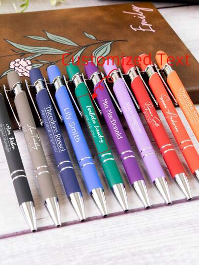 Customizable Text Logo Metallic Spray Ballpoint Pen, Aluminum Barrel, Super Fine Writing Pen With Capacitive Stylus Tip Back To School Reusable, Multi-Functional Colorful, Contracted, Modern Hot Pink For Business/Work/Office, School Supplies, For Teenagers, Junior High School Students, Middle School Students, High School Senior High School Students, College Students, University Students, Freshman, Sophomore, Underclassmen,Customized Ballpoint Pens,Back-To-School Season,Office & School Supplies,Xmas Decoration,Smooth Writing Pen,New Job, Office Supplies