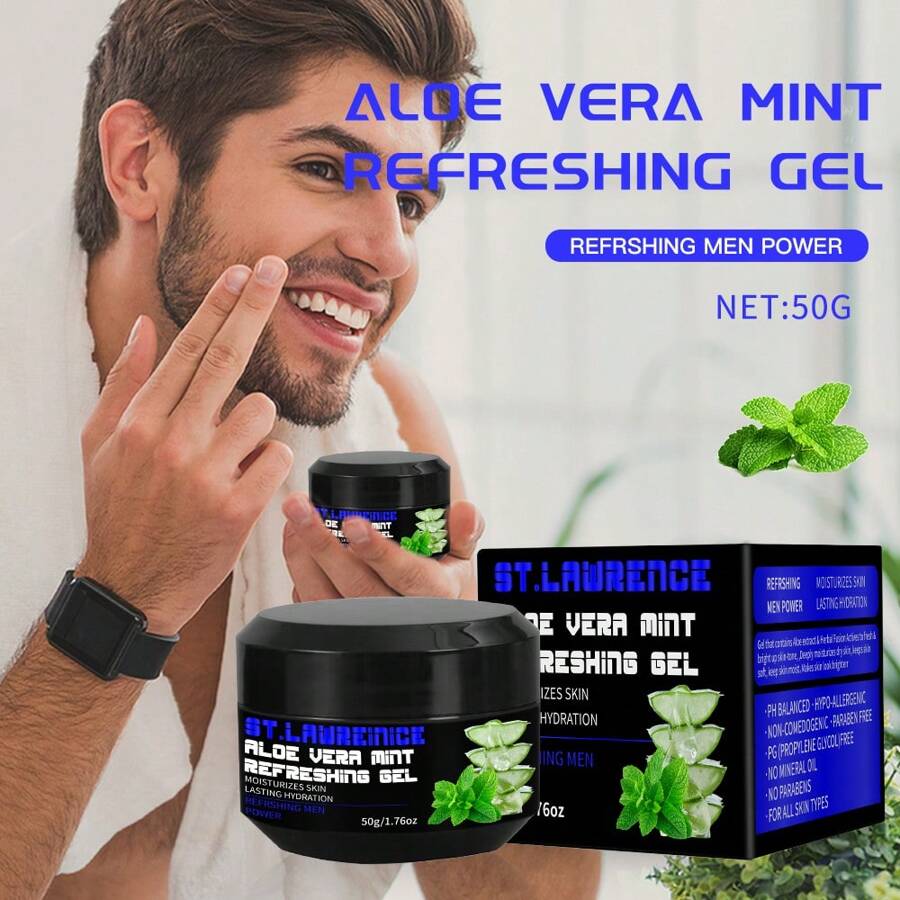 ST.LAWRENCE 50g 芦荟薄荷清凉凝胶/果冻，男士适用 - 黑色 - 查看 1