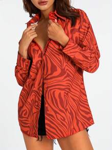 Spring/Summer Printed Casual Tops Are Perfect For Beach Vacations - Red - View 1