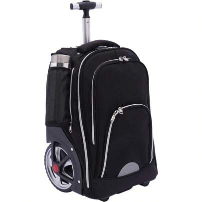 SENDERPICK Trolley Reisetasche Mit Rollen 2-Rad Trolley Rucksack Business Laptop Tasche Handgepäck Rucksack Backpack Trolley Schlichtes Handgepäck 33 * 25 * 49Cm (Typ 1: Schwarz)