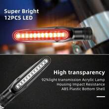 Señales de giro LED para motocicleta, indicadores direccionales, luz de freno y luz de freno intermitente, luz de señal de parada, lámpara DRL para motocicleta - 2 piezas - Ver 10