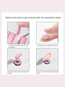 美甲展示架，用于展示按压式美甲片；磁性假指甲支架，用于练习美甲；初学者亚克力美甲套装配件；美甲沙龙设备及装饰；棋盘形美甲盘支架；带磁性底座的练习支架；艺术展示架；美甲工具 - 彩色 - 查看 10