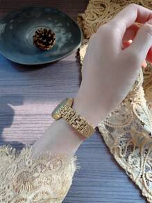 女士手表 金表 女士休闲商务石英表 镶水钻 女士腕表 节日 - 均碼 - 查看 10