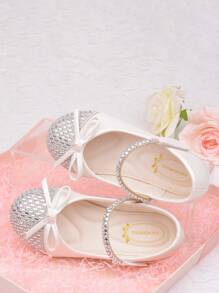 Princess Shoes For Girls, Toddlers Crystal Decor Shoes, Children Party Soft Flat Shoes