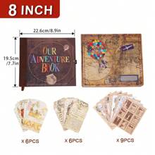 OUR ADVENTURE BOOK Ein Abenteuerbuch, Scrapbook-Fotoalbum im Retro-Stil, geprägter Briefumschlag, Reisetagebuch, Scrapbook-Set für Paare, Erinnerungsbuch für Jahrestage, Hochzeiten, Geschenke zum Valentinstag