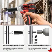 Electric Wrench,1/2" 520Nm Torque Impact Wrench Screwdriver Cordless Power Tools Set Tools