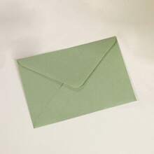 10pcs Solid Green Vintage European Style Straw Paper Large Envelope, Suitable For Various Occasions - Multicolor - View 11