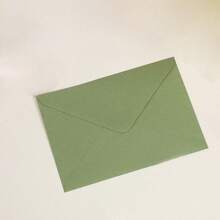 10pcs Solid Green Vintage European Style Straw Paper Large Envelope, Suitable For Various Occasions - Multicolor - View 10