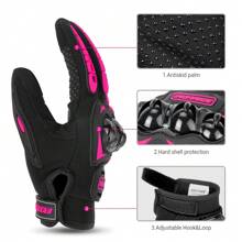1 Paio di Guanti da Moto per Donna, Guanti da Motociclismo Estivi, Guanti Touch Screen per Ciclismo, Guanti a Dita Intere Protettivi Anti-Caduta e Anti-Scivolo, Accessori da Motociclista per all'aperto, Regali Essenziali per Motociclisti Uomo e Donna - Multicolore - Visualizzare 2
