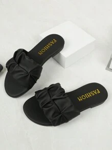 Sandali alla moda per bambini da usare all'aperto, con punta quadrata, scarpe piatte, con cinturino, nuovo stile per ragazze, eleganti ciabatte da spiaggia