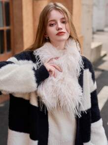 1pc Autumn/Winter Japanese Harajuku Girl Style Fluffy Fluffy Scarf, Warm Shawl