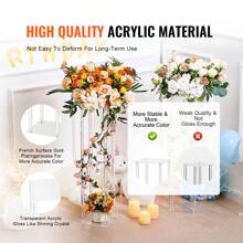 2Pcs & 10Pcs Acrylic Wedding Flower Stand, With Acrylic Laminate,Acrylic Vase Column Geometric Centerpiece Stands, Floral Display Rack For T-Stage Events Reception, Party Decoration Home - 2Pcs 31.5in - 查看 3