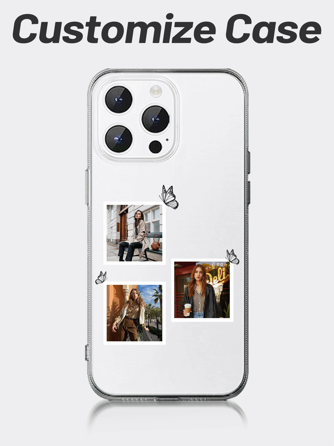 1 st. Aanpasbare zachte hoes compatibel met Apple iPhone 15,14,13,12,11 Pro Max, gepersonaliseerd fotolijstpatroon, helder met precisielensgat, beschermende telefoonhoes compatibel met iPhone 7Plus, 16, 16Pro