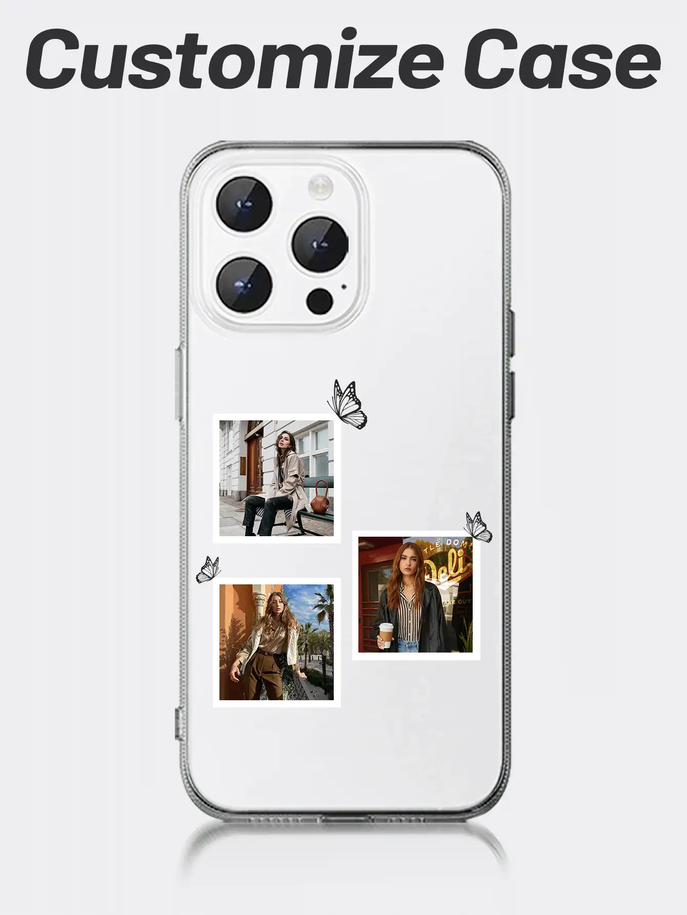 1pc Customizable Soft Case Compatible With Apple IPhone 15,14,13,12,11 Pro Max, Personalized Photo Frame Pattern, Clear With Precision Lens Hole, Protective Phone Case Compatible With Iphone 7Plus, 16, 16Pro - Clear - View 2