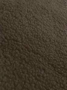 Women's Solid Color Sherpa Fleece Double Pocket Single Breasted Casual Vest Jacket, Autumn/Winter - Brown - View 7