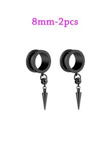 1 对耳道和耳塞不锈钢耳环尺寸适合女士男士耳垂式哈巴狗