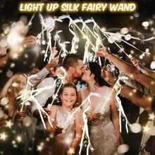 30 Pcs, LED Luminous Fairy Wand - Luminous Ribbon, Wedding Bell Decoration, Suitable For New Year Party Decoration, Wedding Decoration, New Year, Carnival, Concert, Birthday, Holiday Party Package - trắng - Xem 5